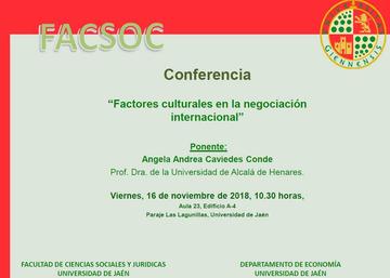 Conferencia "Factores culturales en la negociación internacional"