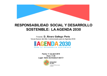 Conferencia: Responsabilidad social y desarrollo sostenible: La Agenda 2030