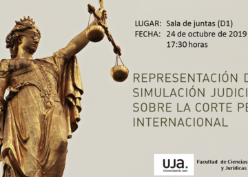 Representación de simulación judicial sobre la Corte Penal Internacional