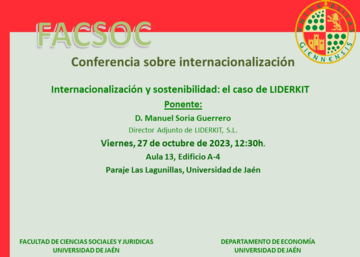 Conferencia: Internacionalización y sostenibilidad: el caso de LIDERKIT 